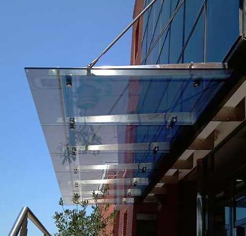 heat strengthened glass canopies